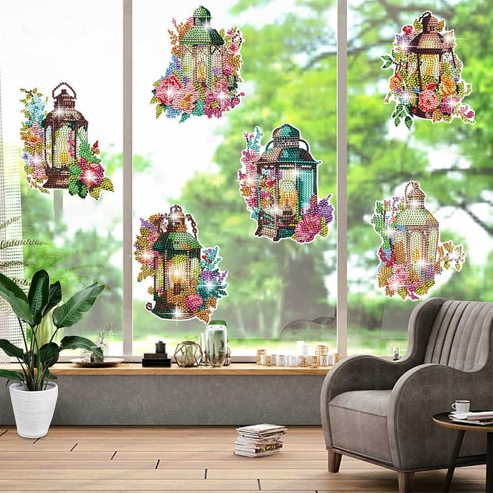 6pcs/a set DIY Flower Lamp Diamond Painting Sticker Gem Sticker for Boy Gift