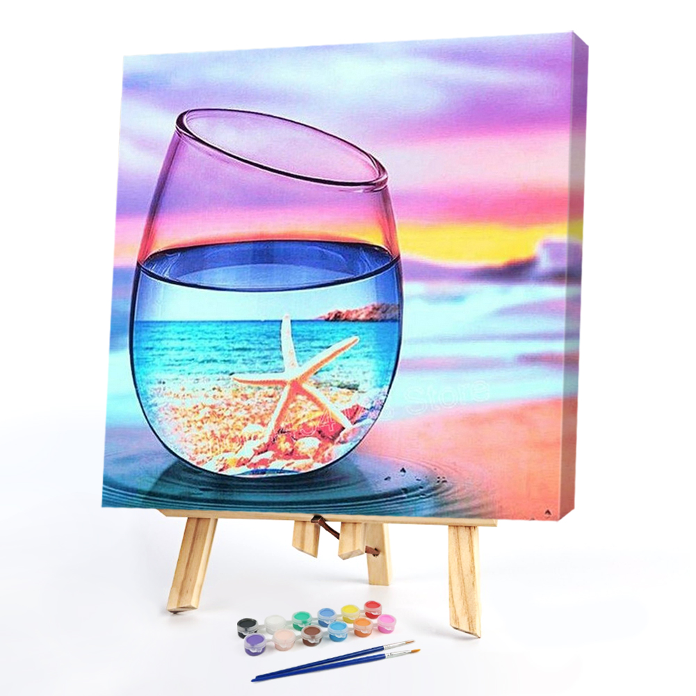

40*40CM - Paint By Numbers - Cup Scenery, 501 Original