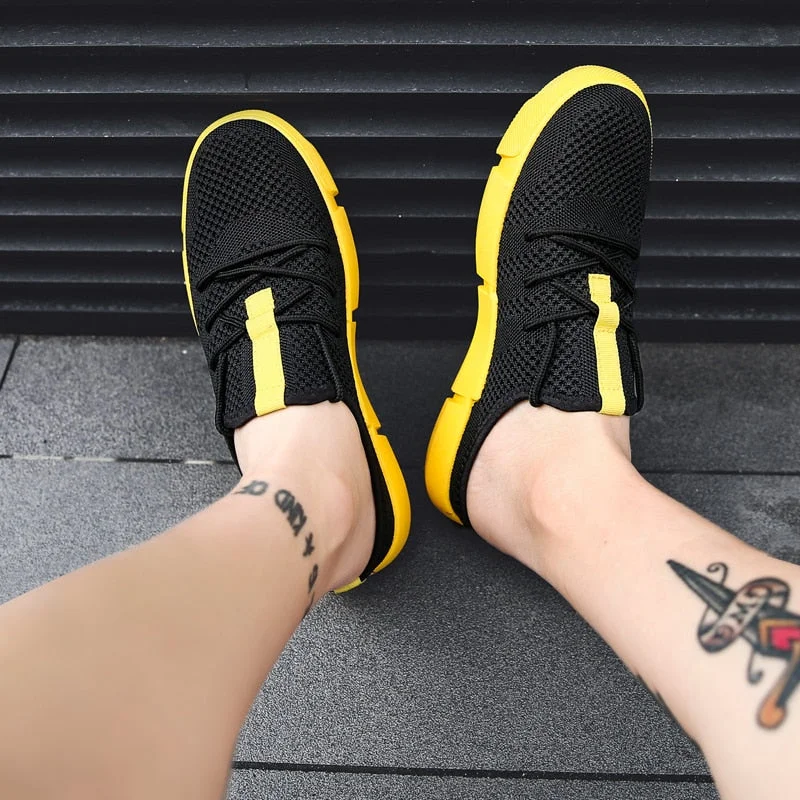 Susugrace Casual Men Half Shoes Hot Sale Home Slippers Outdoor Men Sandals Breathable Light Slip On Male Slippers Youth Fashion