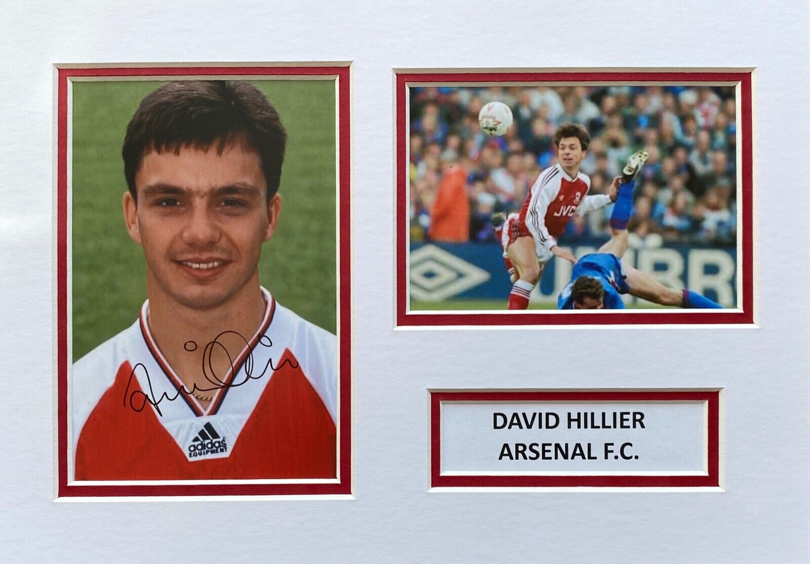 DAVID HILLIER HAND SIGNED A4 Photo Poster painting MOUNT DISPLAY ARSENAL AUTOGRAPH FOOTBALL 1