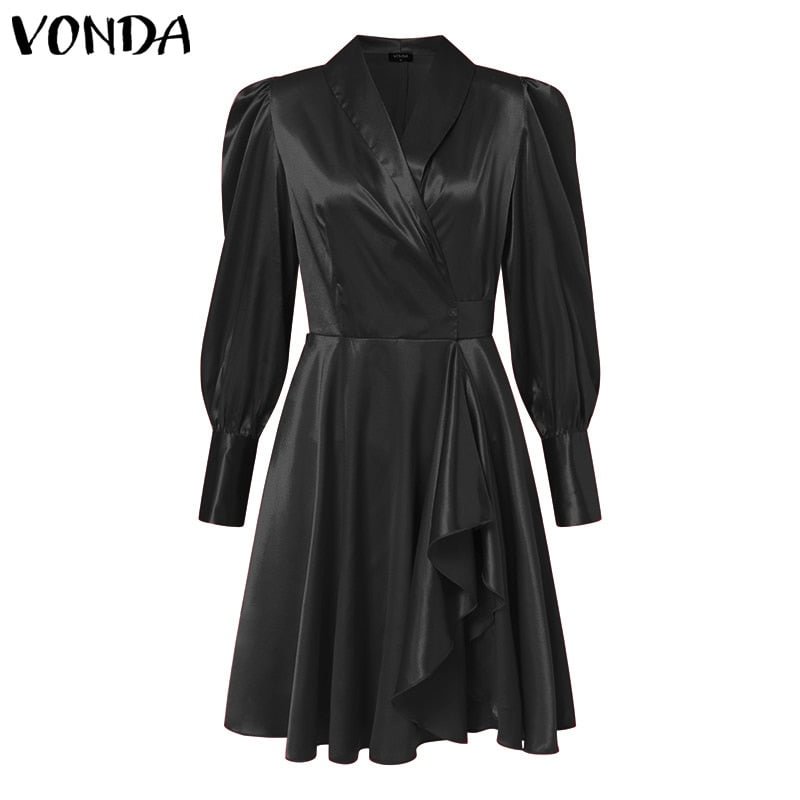 Women Elegant OL Dress Casual Cocktail Party Dresses Summer Office Ladies Sundress Vestidos 2022 VONDA  Robe Femme