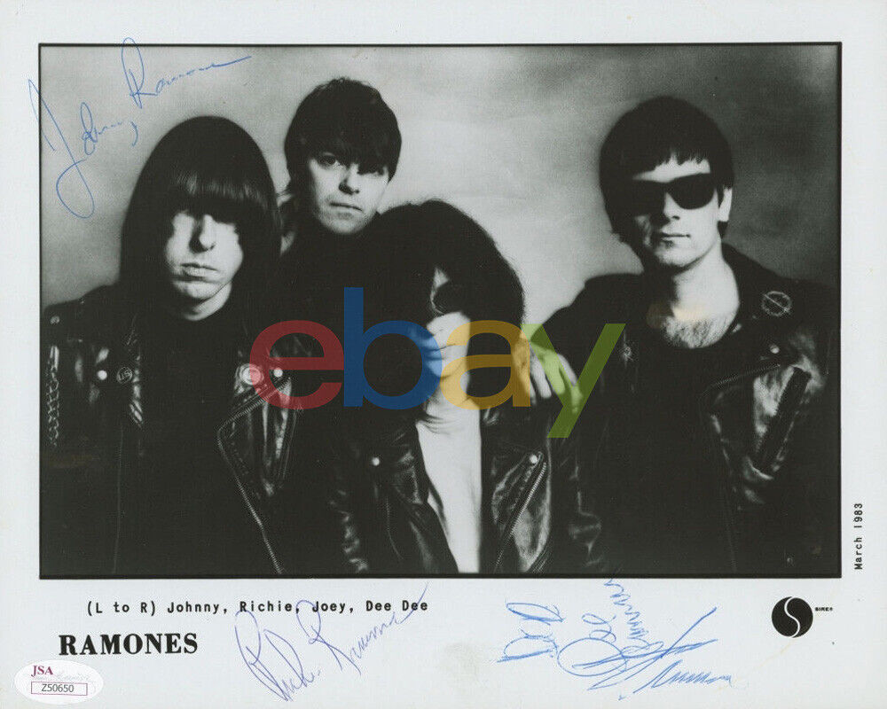 The Ramones 8x10 Photo Poster painting Signed Autograph (4) Johnny, Joey, Dee Dee, Richie reprin