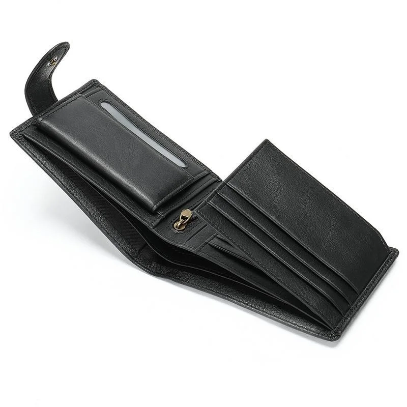 Anti-Theft Soft Leather Plain Clutch Bags Business Casual Wallets