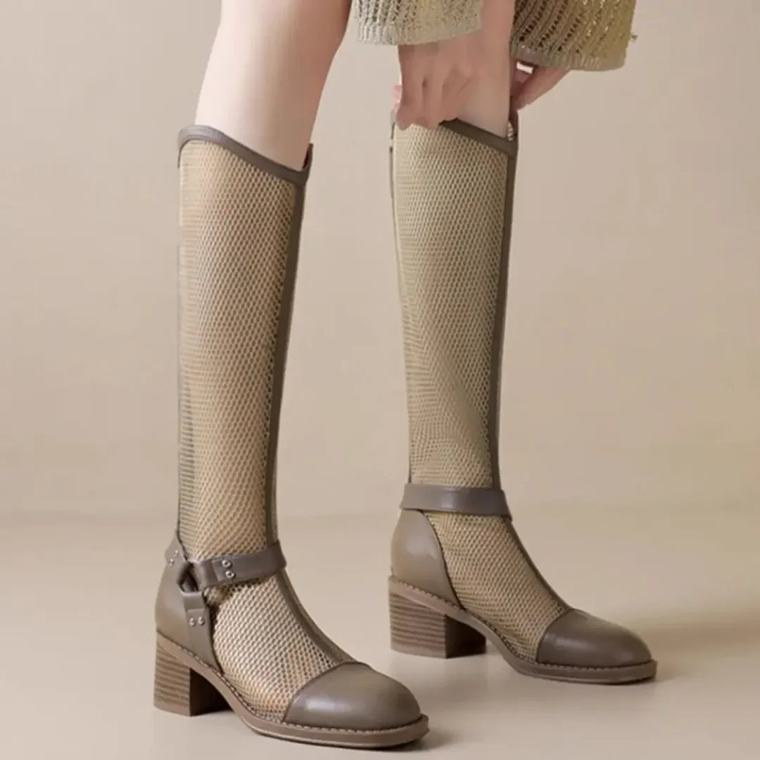 Tanguoant Tanguoant Hollow High Heels Women Cool Boots Sandals Sexy Knee High Shoes Summer Dress Fashion Breathable Pumps Zapatillas De Mujer