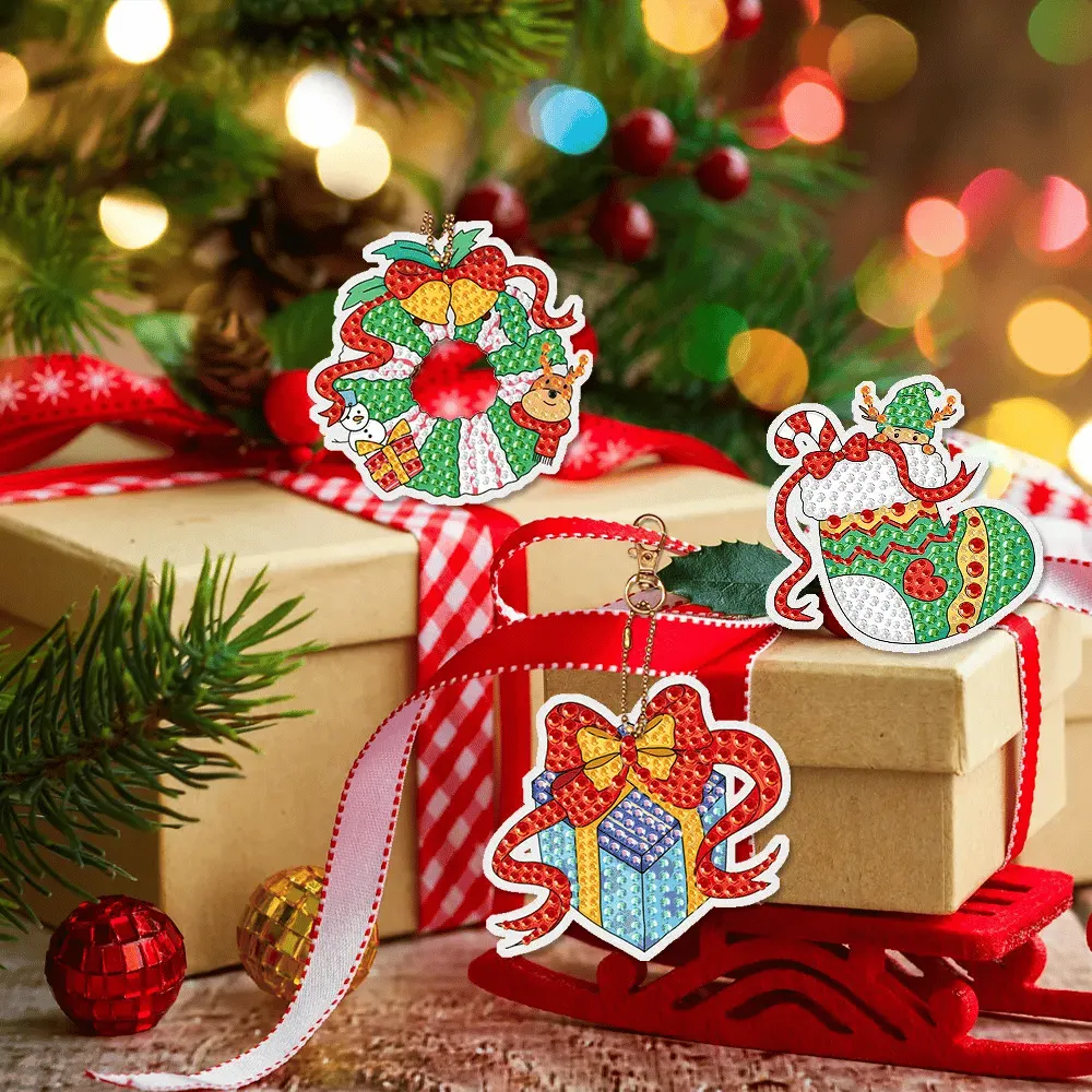 🎁Christmas DIY Diamond Painting Keychain🎄