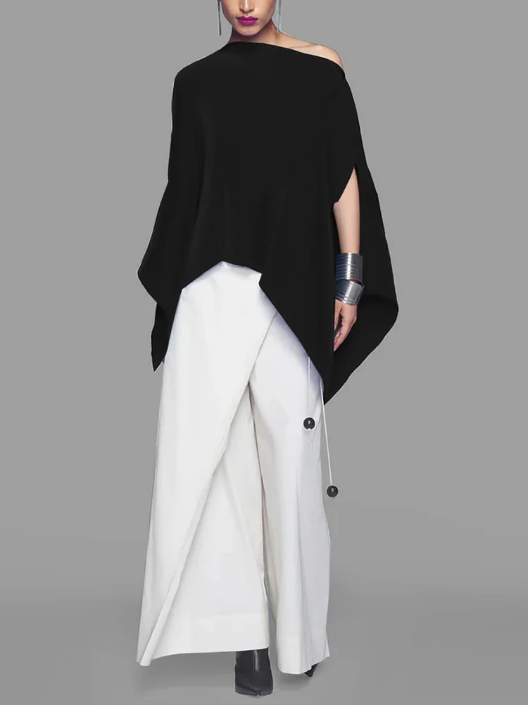Sequined One Shoulder Batwing Sleeve Blouse main image 1