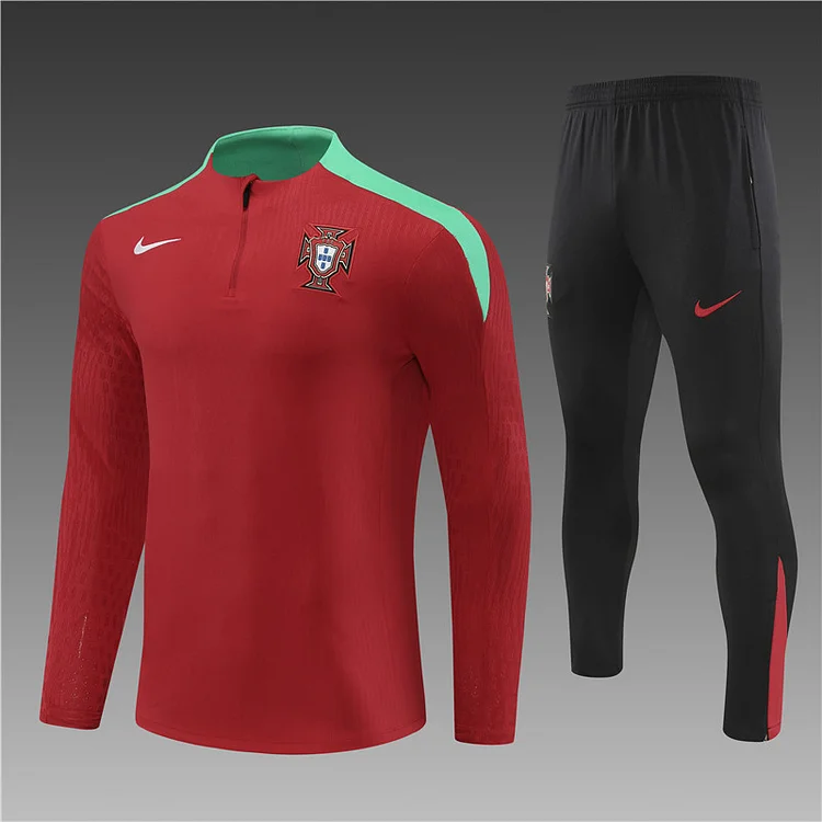 2024-25 Portugal red half-zip training jersey