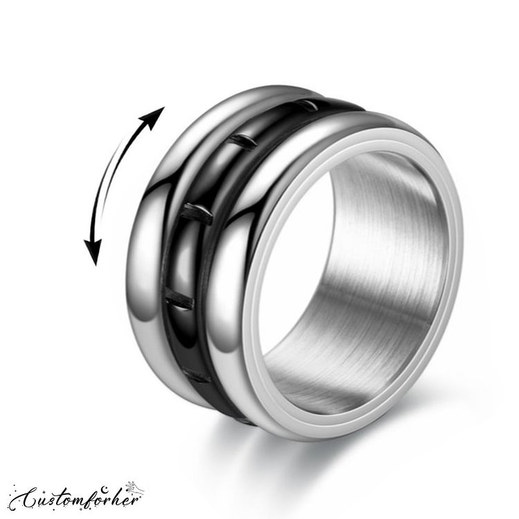 Fashion Creative Stainless Steel Rotatable Ring