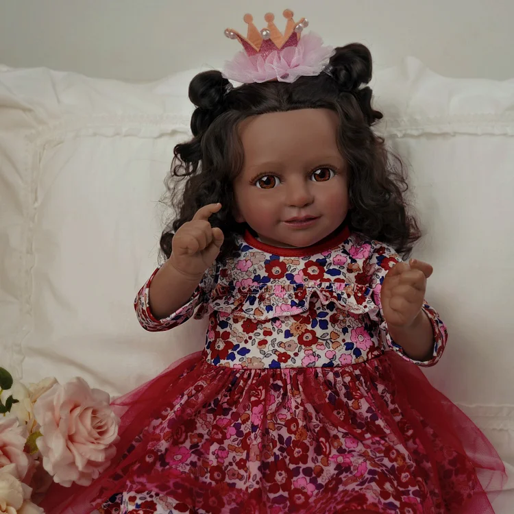 [50% OFF] Babeside 20'' African American Reborn Girl Kiki Baby Dolls - Real Life Poseable Toddler Baby Dolls