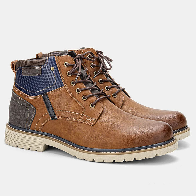 Men's Retro Distressed Men's Lace-Up Boots