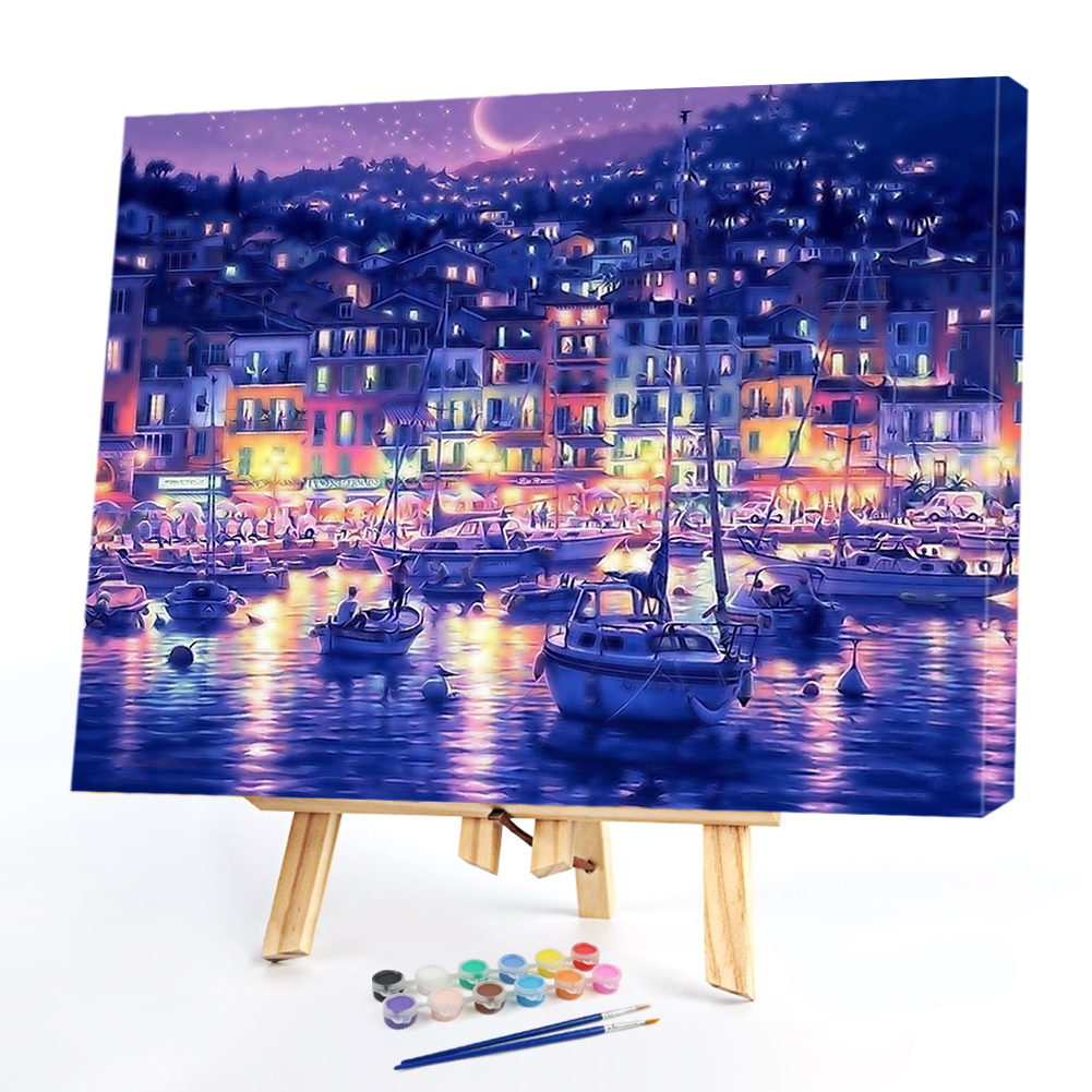 

40*30CM Paint By Numbers-City Night View, 501 Original