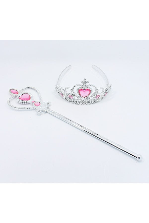 Halloween Accessories Graceful Girl Frozen Elsa Anna Crown And Wand Pink-elleschic
