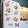 12PCS DIY Diamond Art Refrigerator Sticker for Decor (Flower Basket)