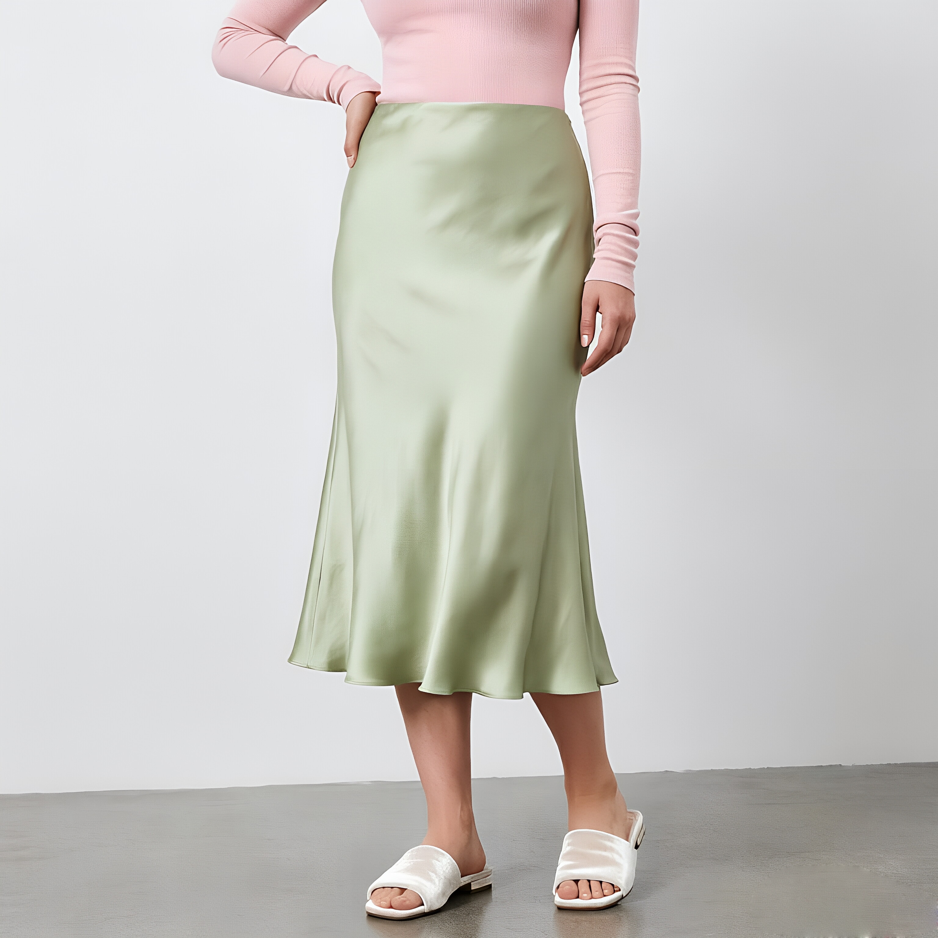 22 MM 100% Mulberry Silk Skirt Midi High Waist REAL SILK LIFE