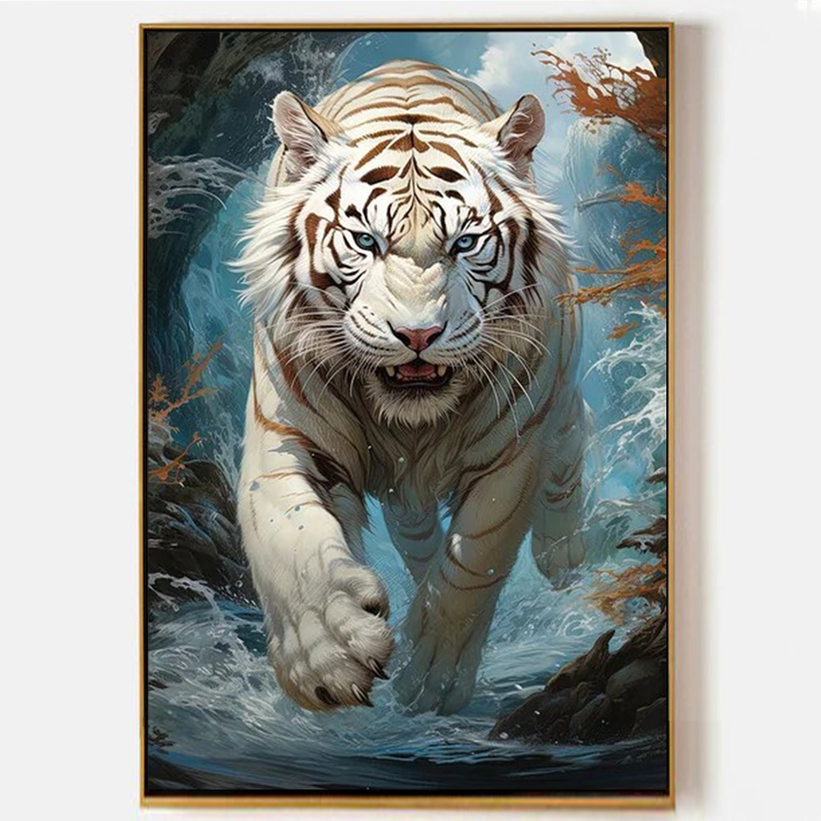 Arabelart AR1568 Tiger Step Abstract Canvas Wall Art 
