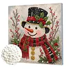 (20x20cm)Red Scarf Snowman Xmas Pearl Painting Art Kits With Inner Frame Pearl Gem Paintings Picture Arts Craft for Adults Beginners Home Wall Decor