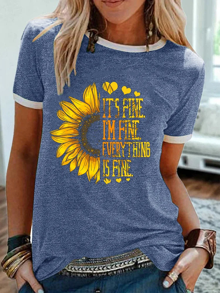 Bestdealfriday I Am Fine Sunflower Women's T-Shirt