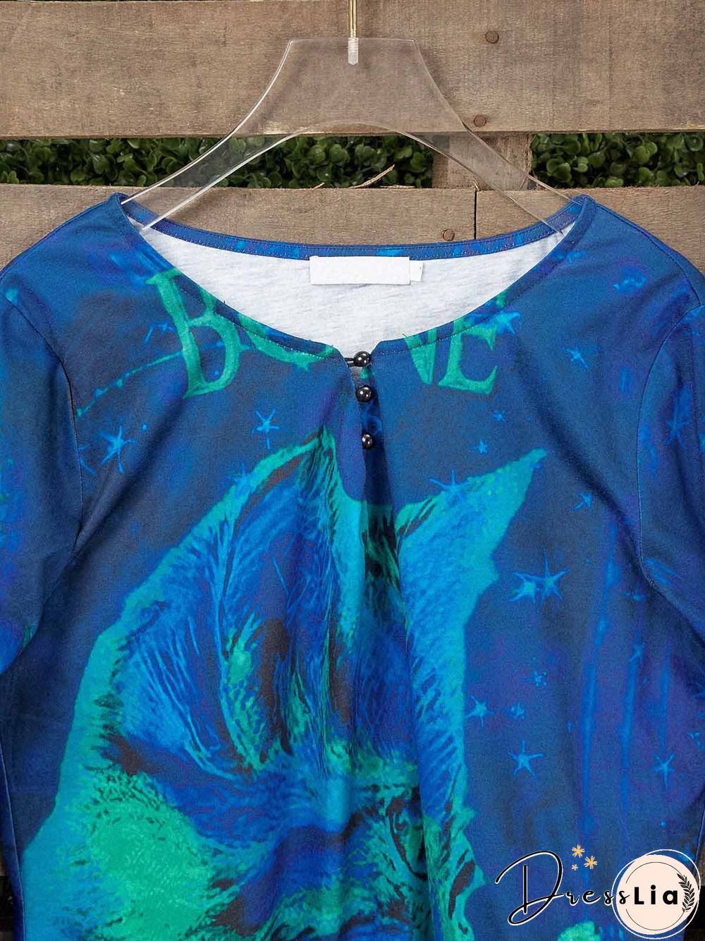 Plus Size Long Sleeve Vintage V Neck Cat T-shirt