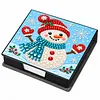 PU 5D Pearl Diamond Painting Kit Note Box DIY Diamond Art Notepad Box with 160 Sheets of Paper (Snowman)