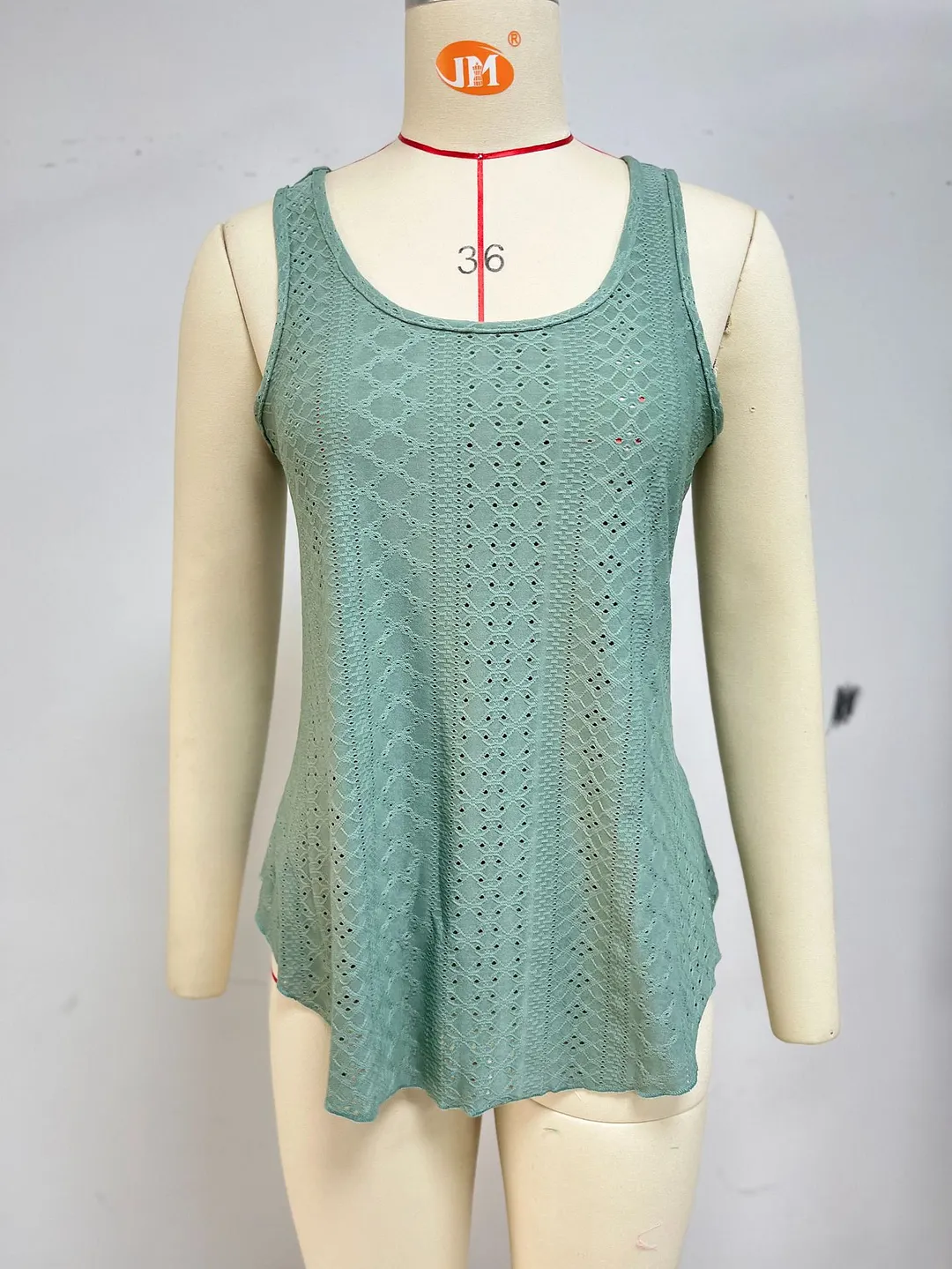 Churchf Churchf Summer New Round Collar Sleeveless Solid Color Condole Belt Casual Vest