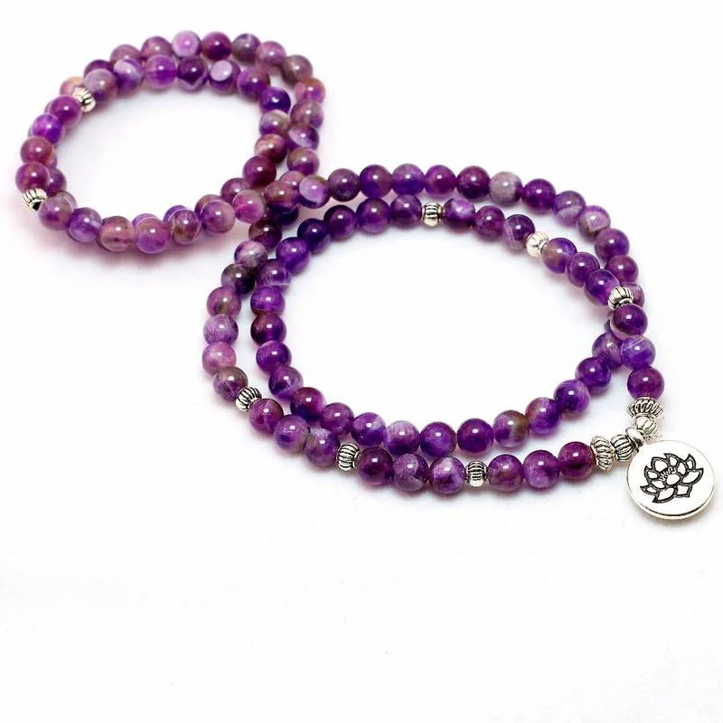 Natural Amethyst Purification Mala Bracelet