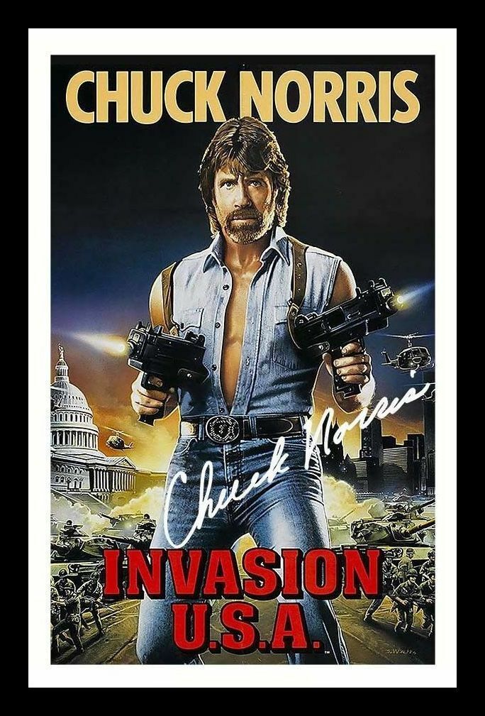 Chuck Norris Autograph Signed & Framed Photo Poster painting