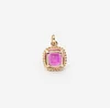 14K Yellow Gold Cushion Lab Ruby Pendant Necklace