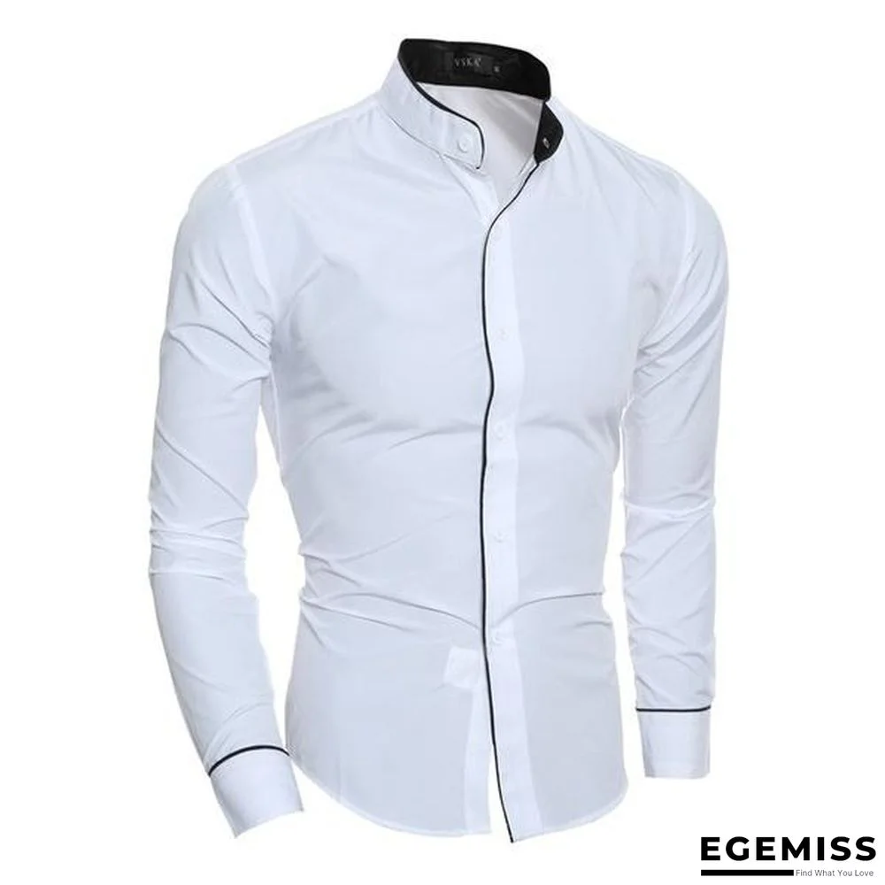 Men' Classic Business Casual Long Sleeved Dress Shirts | EGEMISS