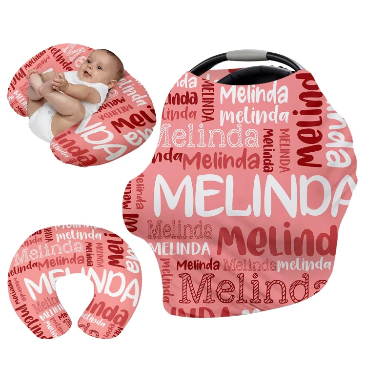 Personalised Car Seat Cover for Babies, Multi-use Carseat Canopy Cover with Name, Car Seat Covers, Christmas Birthday Gifts for Infant Boys and Girls(27"x29")