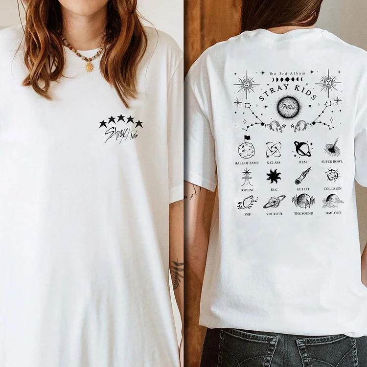 Stray Kids Album ★★★★★ 5-STAR Song Pattern T-shirt