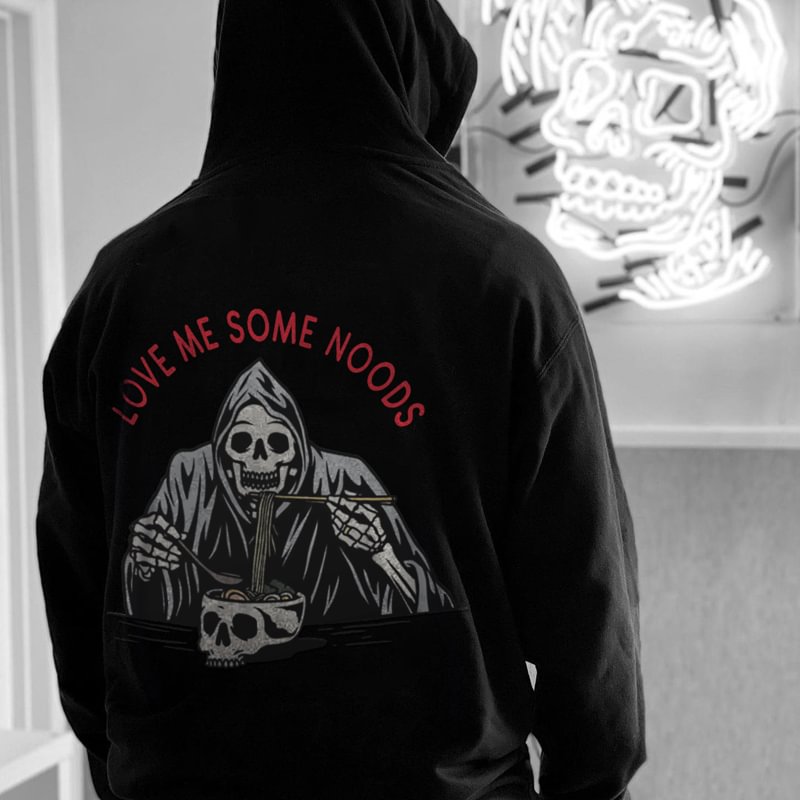 LOVE ME SOME NOODS printed hoodie designer - Krazyskull