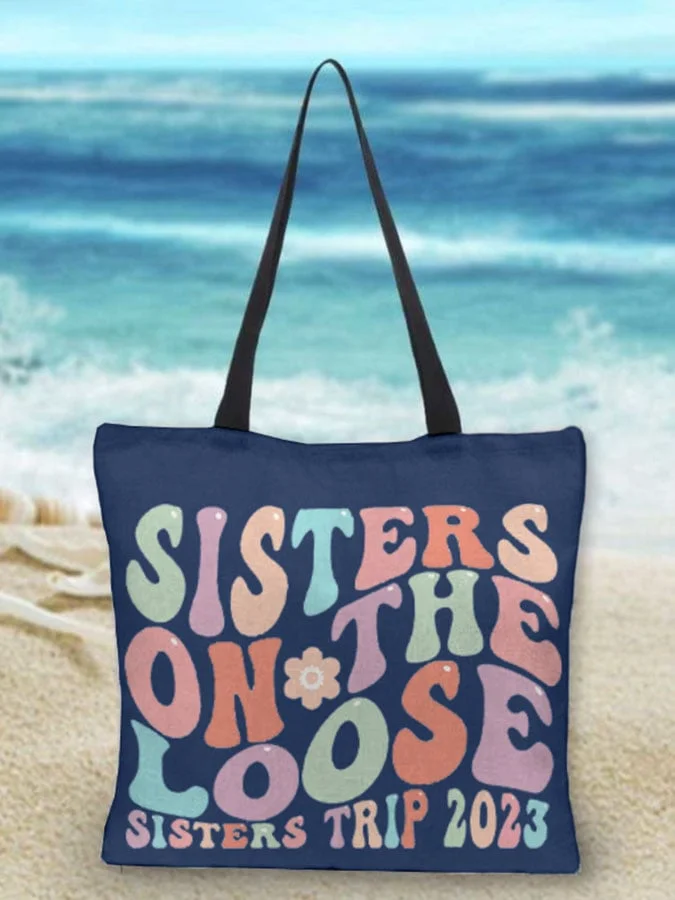 🔥Buy 3 Get 10% Off🔥Vacation Retro Sisters On The Loose Sisters 's Trip 2023 Print Bag