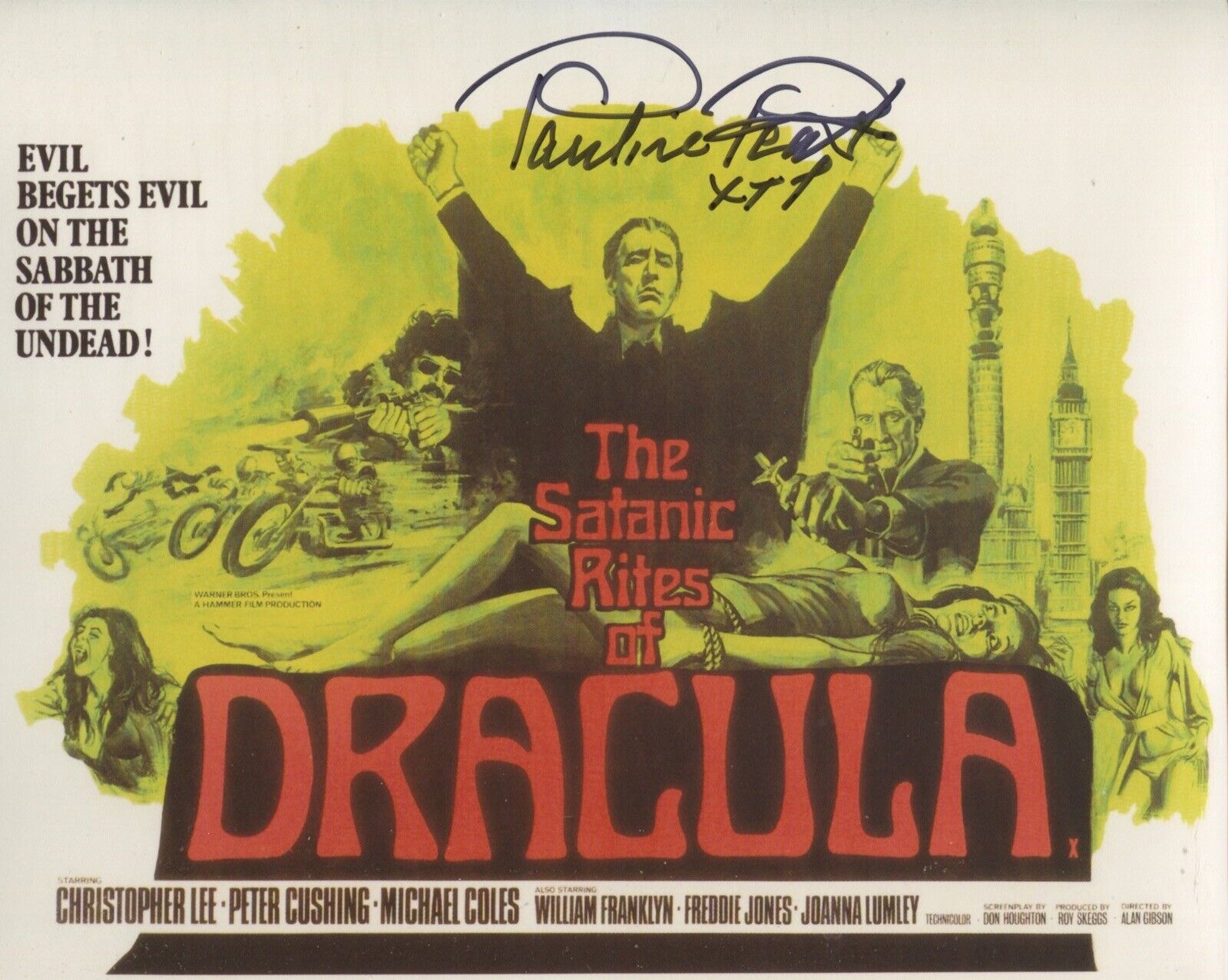 The Satanic Rites of Dracula Photo Poster painting signed by Pauline Peart  - UACC DEALER