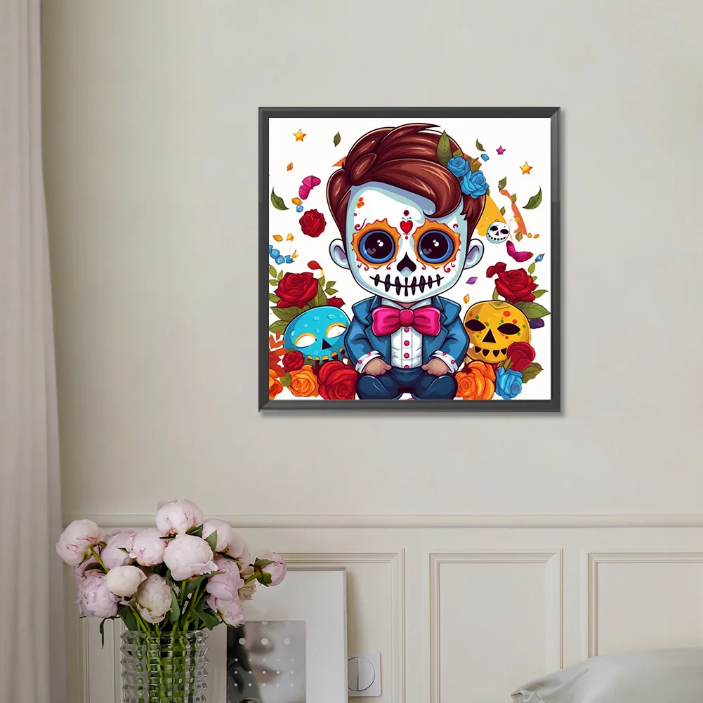 Full Round Diamond Painting 30*30cm - Skeleton Doll