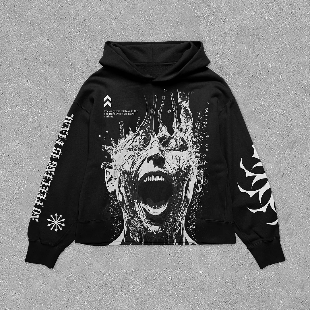 Fashionable Personalized Street Print Long Sleeve Loose Hoodie