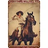 (Multi Style)Cowgirl - Panneaux en &eacute;tain m&eacute;tallique(20*30cm/30*40cm)