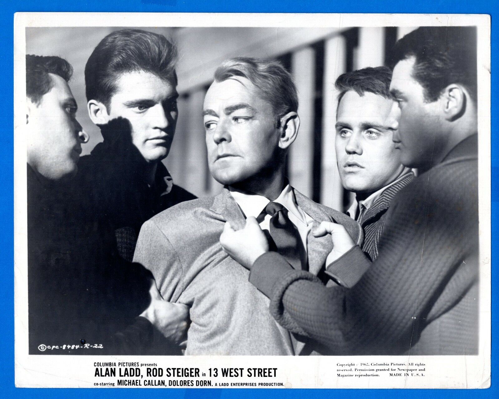 ALAN LADD ROD STEIGER 8x10 Vintage Promo Press Photo Poster painting 13 WEST STREET Movie 1962