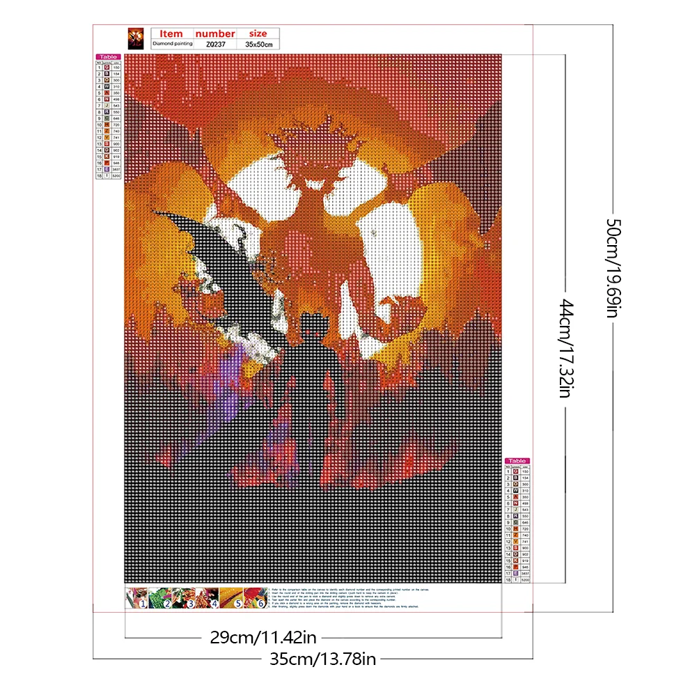 Full Round Diamond Painting 35*50cm - Attack On Titan - Silhouette