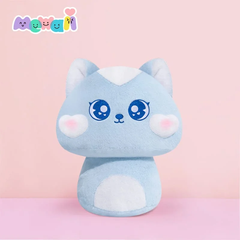 Mewaii® Mushroom Family Dudu Blue Cat Kawaii Plush Pillow Squish Toy
