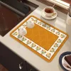 Diatom Mud Table Top Coffee Machine Cups Drying Water Uptake Mat Modern Home Kitchen Counter Mat