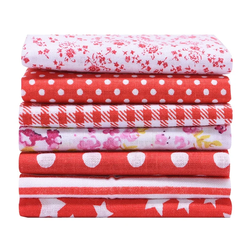 7pcs/set 25x25cm Flower Pattern Cotton Fabric Printed Cloth DIY Handmade Patchwork Material for Needlework Sewing Accessories