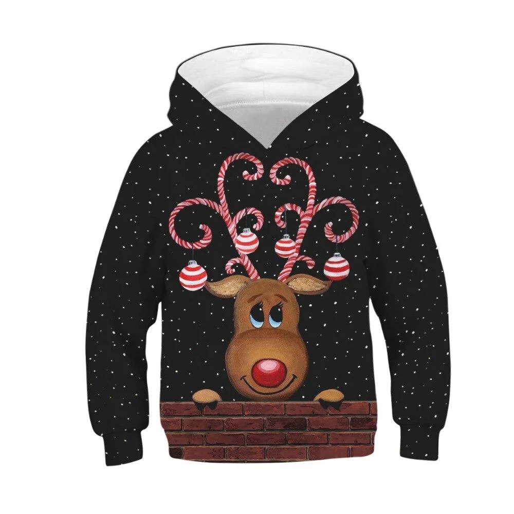 2021 Trendy Fashion Starry Boy Unicor Girl Sweatshirt Hoodie Spring Cartoon Snowman Horse Hooded Jacket Children Pullover Top