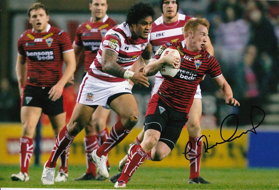 Warrington Wolves Hand Signed Chris Riley 12x8 Photo Poster painting 2.