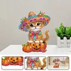 Diamond Painting Acrylic Shaking Head Pumpkin and Cat Desktop Ornaments