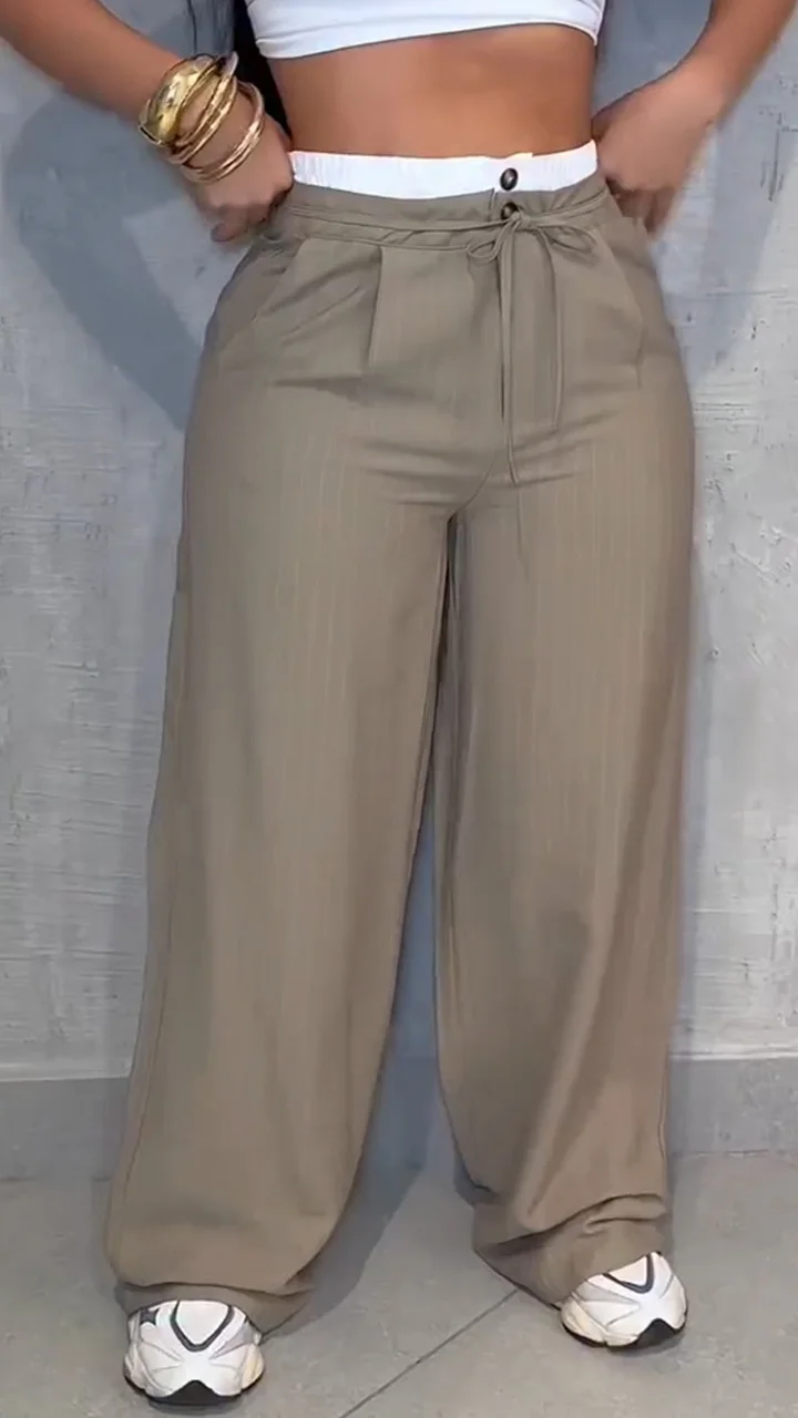 Ladies' Patchwork Casual Loose Pants