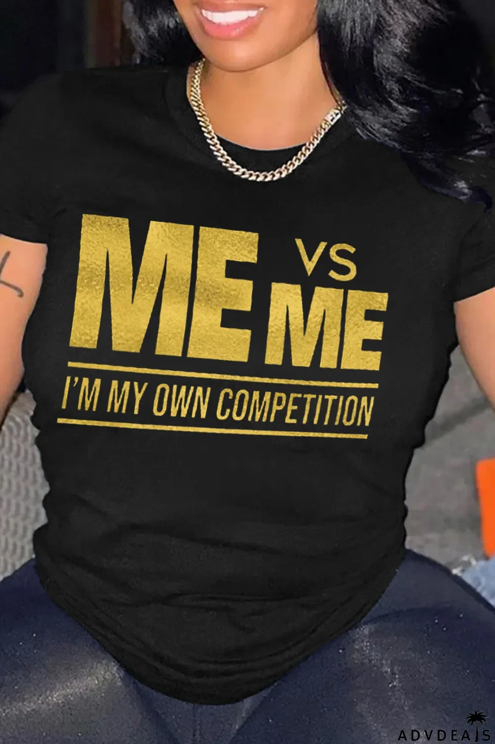 Black Casual Street Print Split Joint Letter O Neck T-Shirts