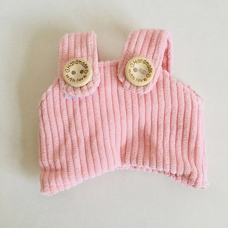 17cm Vinyl Plush Doll Clothes Pull Cloth Pendant T-shirt Button Suspender Pants Clothing Accessories Blind Box Doll Clothes