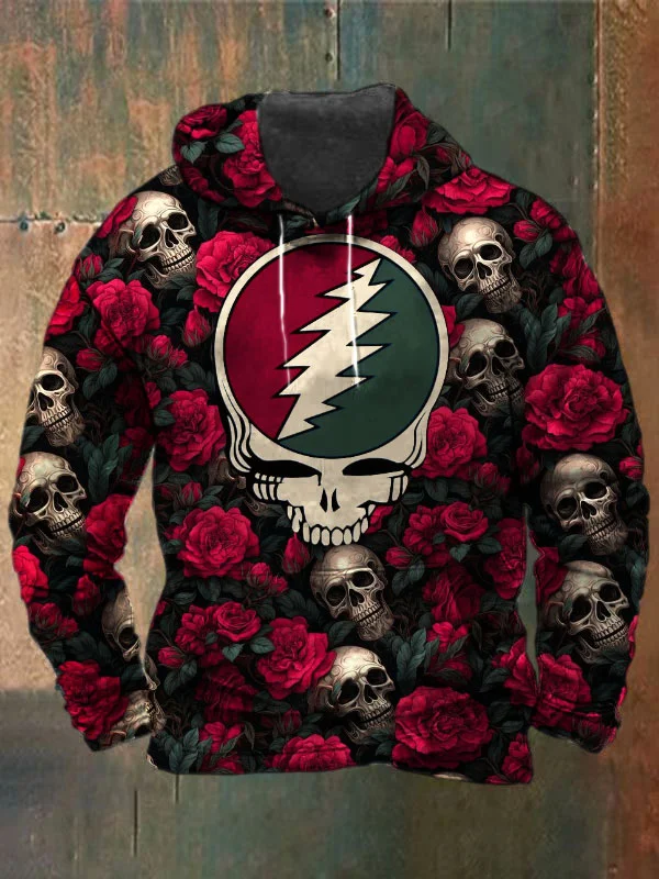 Unisex Skull Print Heavyweight Hoodies