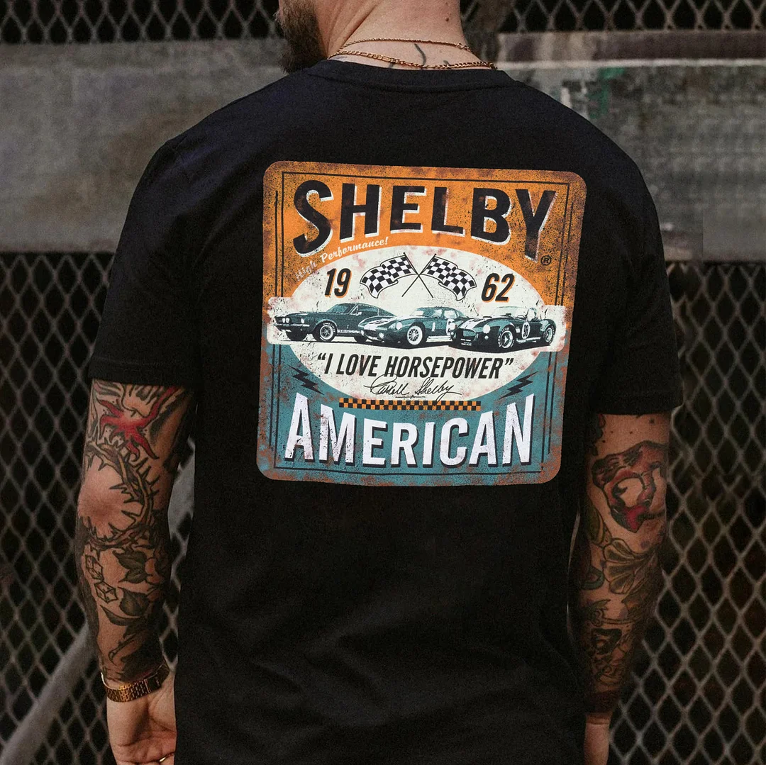 SHELBY I LOVE HORSEPOWER Classic Car Print Men's T-shirt