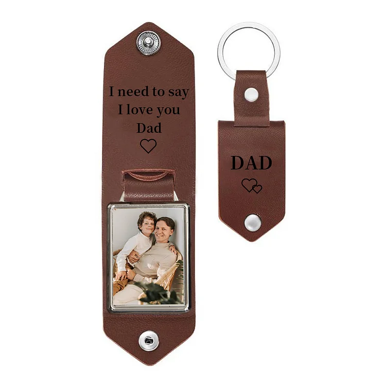 Personalized Photo Keychain Gift Customized Name Special Keychain Gift for Dad/Grandad
